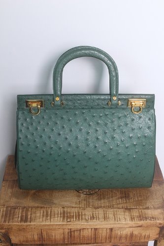 OSTRICH LEATHER  (32.5cm x 27cm) made in ITALY