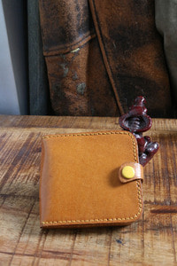 Jpn (9cm x 8.5cm) hand made Japan &quot;Leather&quot;