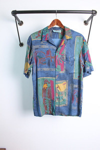 80~90s TROPOCO HAWAII (L) made in USA &quot;rayon&quot;