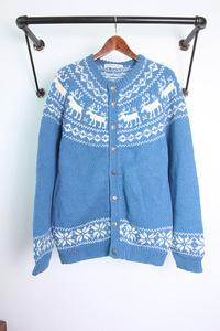 Hand knit in Norway (L~XL) made in NORWAY &quot;WOOL&quot;